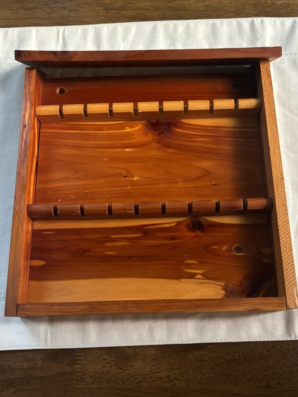 Vintage Cape Cod MA Spoon House Cedar Wood Wall Rack - Natural Cedar